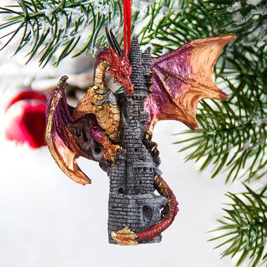 Design Toscano Diamond Dragon Holiday Ornament & Reviews | Wayfair